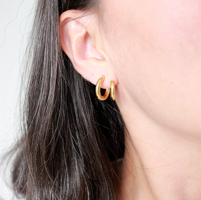 Arracada doble gold