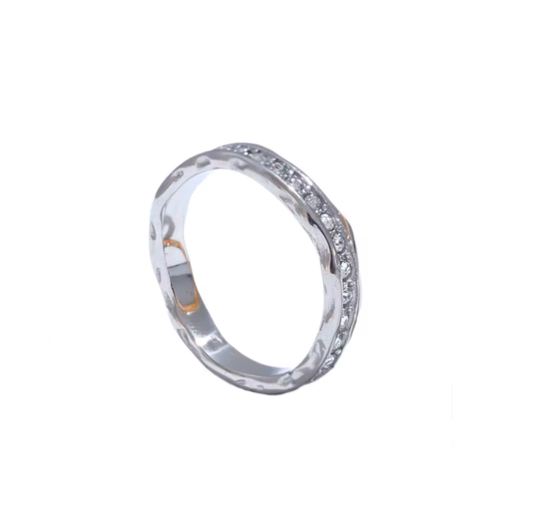 Anillo piedras cristal silver