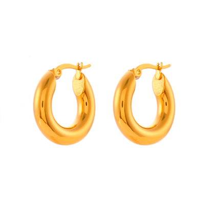 Aretes aro gold con acabado en oro de 18kt