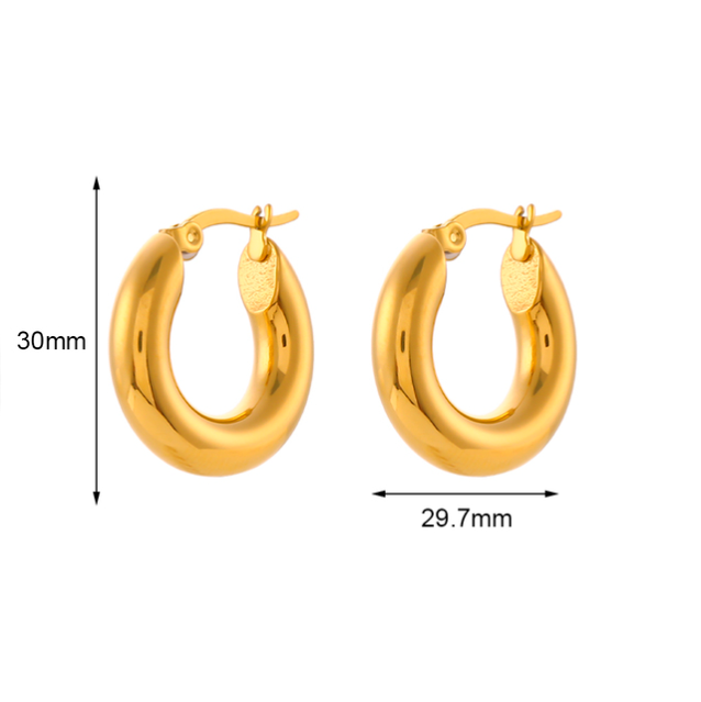 Aretes aro gold con acabado en oro de 18kt