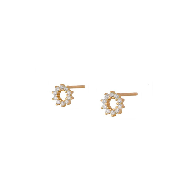 Aretes sweet petite de plata con acabado en oro de 18kt