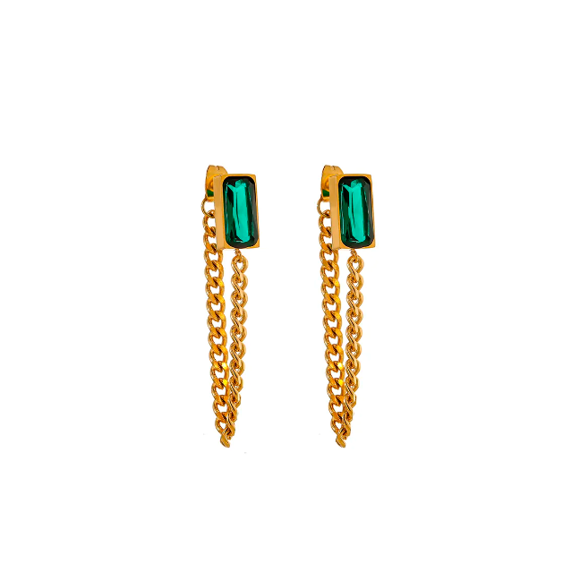 Aretes cristal verde