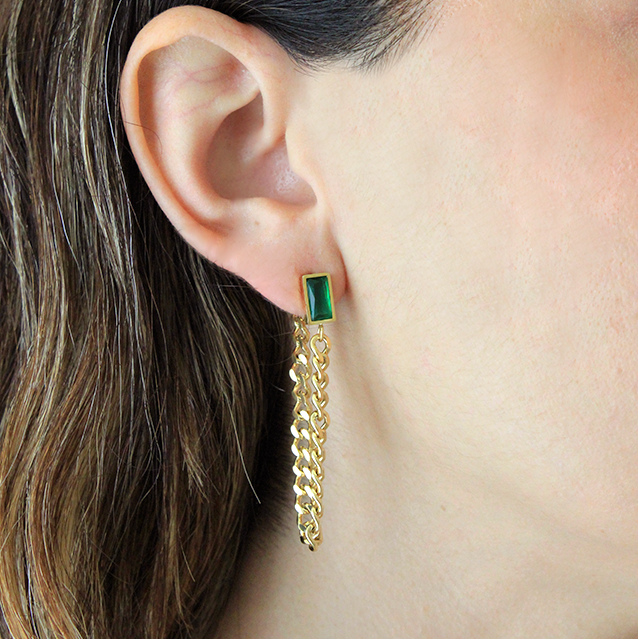 Aretes cristal verde