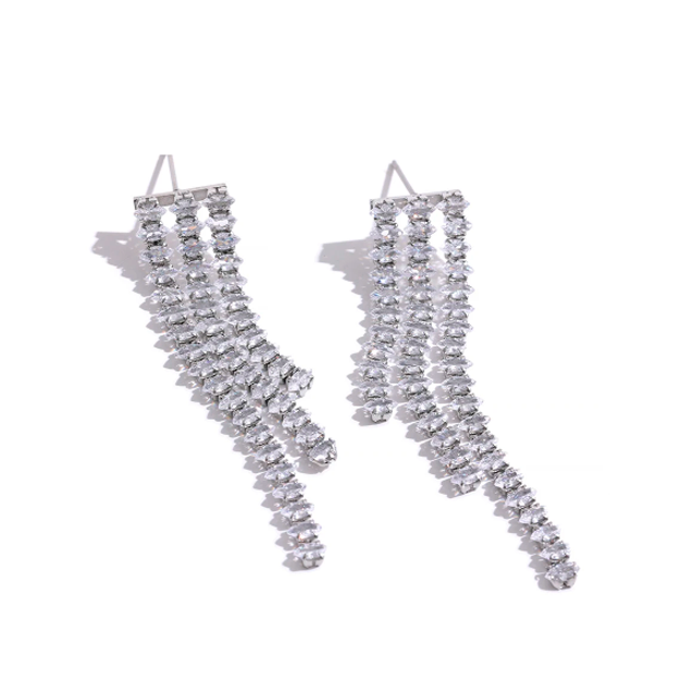 Aretes zirconias shine silver