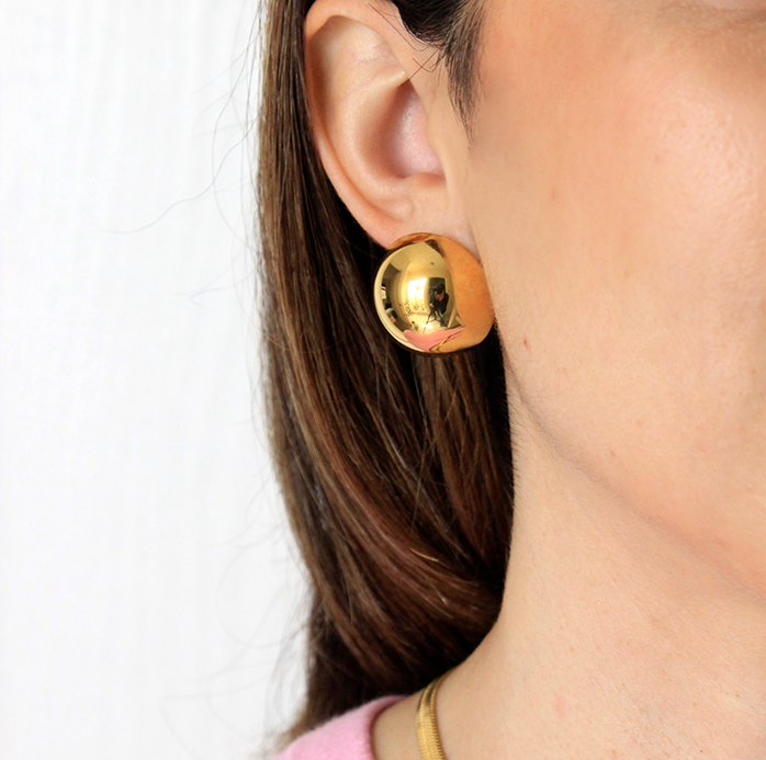 Aretes lunar chunky gold