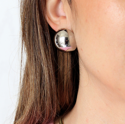 Aretes lunar chunky silver