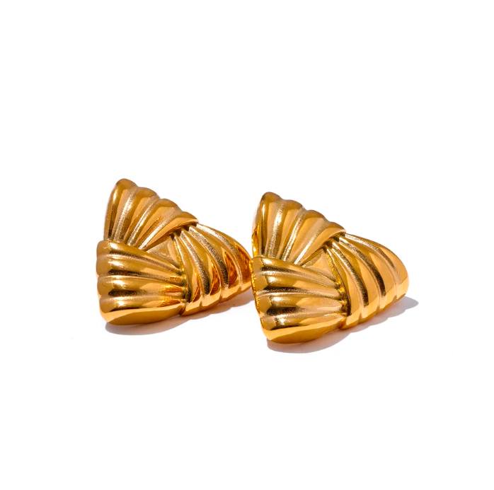 Aretes tríangulo chunky gold