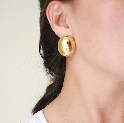 Aretes chunky oval gold