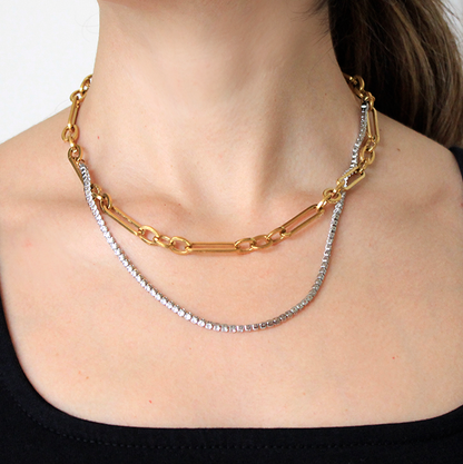 Collar punk silver & gold