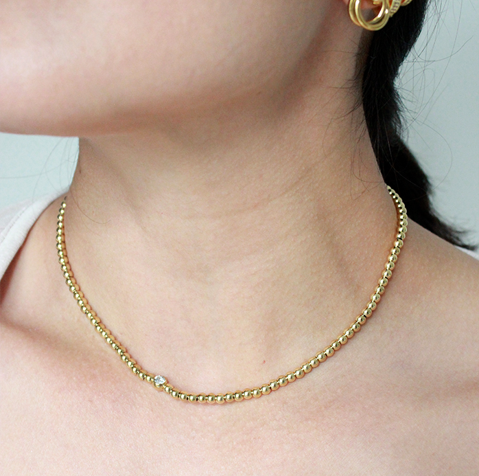 Collar esferas brillo gold