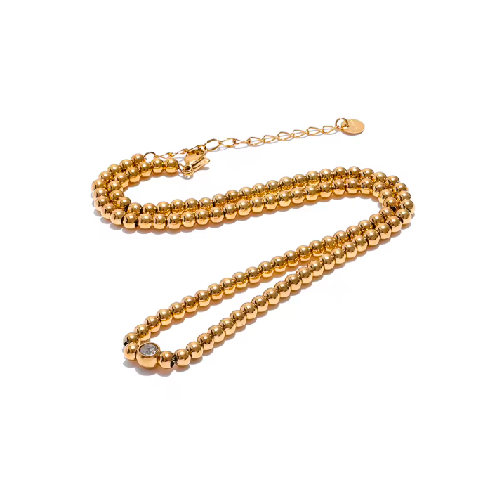Collar esferas brillo gold