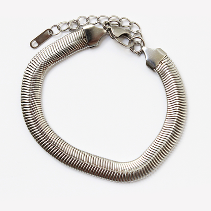 Pulsera planchada chunky silver